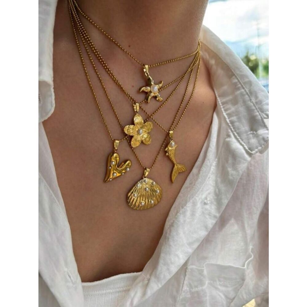 Flower Pendant Necklace #2602
